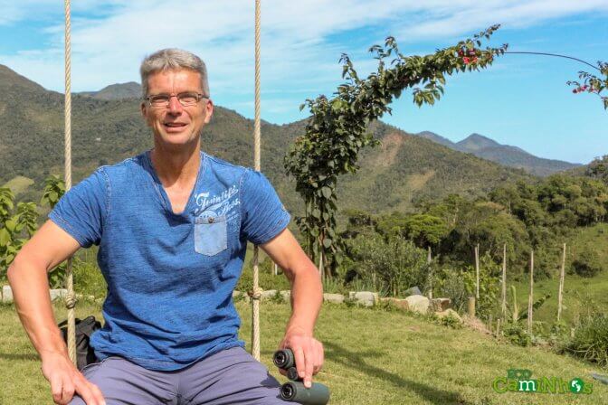 Jean Paul | Um holandês especialista em observação de pássaros que veio registrar a biodiversidade dos arredores da Eco Caminhos